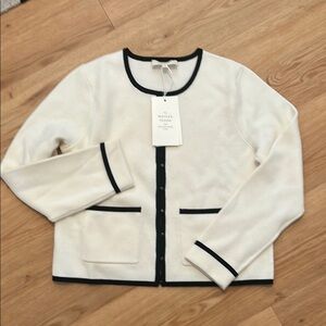 Women's White Jacket with Black Trim